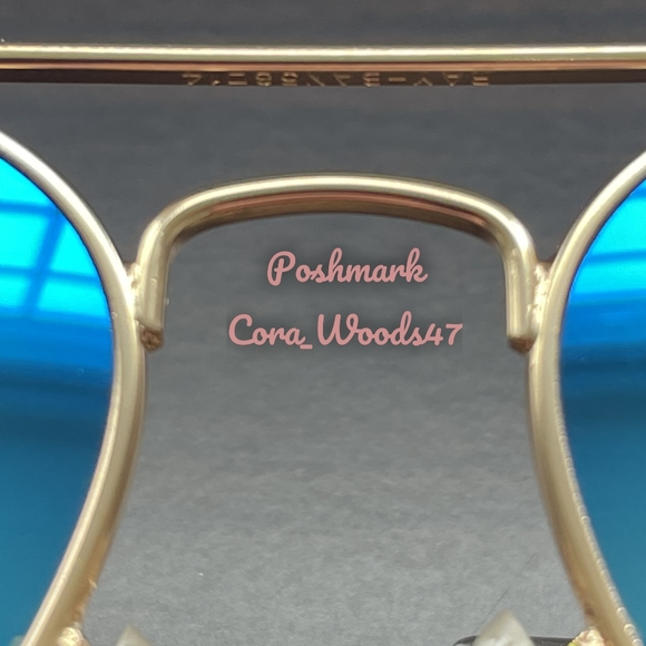 Ray Ban Aviator Blue Flash Lenses RB3025 Gold Frame 58 / 62 Unisex New - Picture 6 of 15